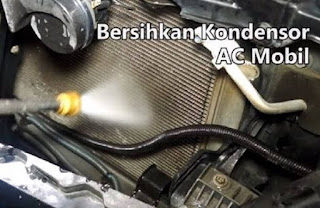 cara membersihkan kondensor ac mobil